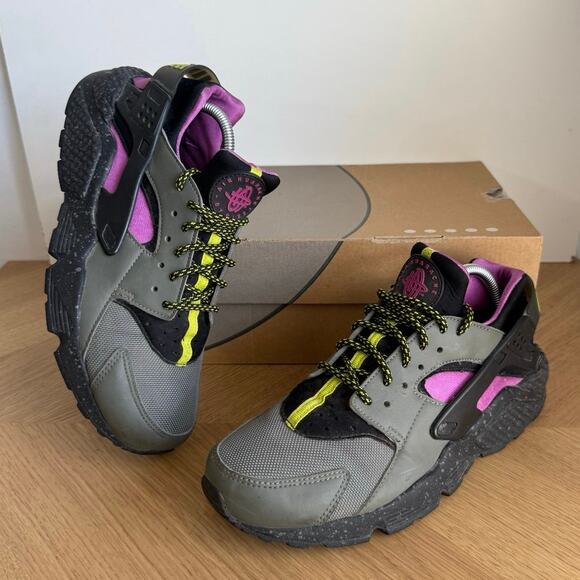 Nike Air Huarache Run River Rock Bright Cactus Men Sneakers- SZ Men 8- W 9.5 - Picture 1 of 13